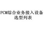 PCM綜合業務接入設備選型列表